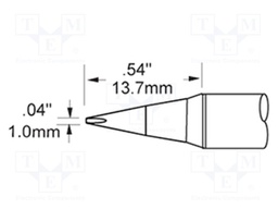 Tip; chisel; 1mm; 366°C; for soldering station