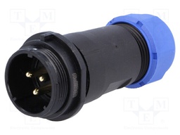 Plug; male; SP21; PIN: 3; IP68; 7÷12mm; soldering; for cable; 500V