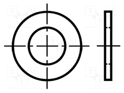 Washer; round; M6; D=11mm; h=1.6mm; brass; BN: 565