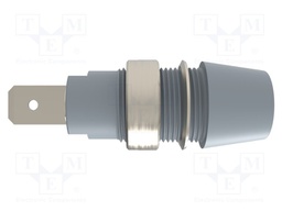 Socket; 4mm banana; 32A; 1kV; grey; nickel plated; screw; insulated