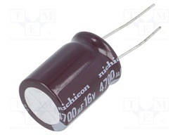 Capacitor: electrolytic; low impedance; THT; 4700uF; 16VDC; ±20%