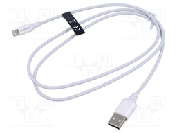 Cable; Apple Lightning plug,USB A socket; nickel plated; 1m
