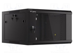 Enclosure: rack cabinet; Standard: 19"; 6U; black; 600mm; hanging