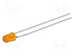 LED; 3mm; yellow; 2.2mcd; 60°; Front: convex