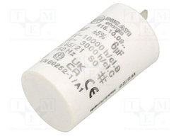 Capacitor: polypropylene; motors, run; 6uF; 425VAC; Ø32x55mm; ±5%