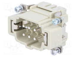 Connector: rectangular; male; Han ES; PIN: 6; 6+PE; size 6B; 16A
