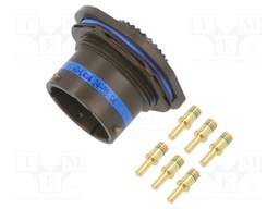 Connector: circular; D38999 series I; socket; male; PIN: 6; crimped
