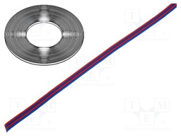 Wire: ribbon; stranded; Cu; 4x0,124mm2; unshielded; PVC; red,blue