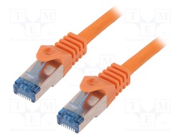 Patch cord; S/FTP; 6a; stranded; Cu; LSZH; orange; 1.5m; 27AWG