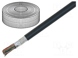 Wire: ribbon; round; 1.27mm; stranded; Cu; 25x2x28AWG; PVC; black