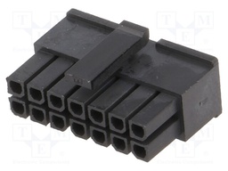 Plug; wire-board; female; MF30; 3mm; PIN: 14; w/o contacts