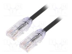 Patch cord; TX6A-28™,U/UTP; 6a; solid; Cu; LSZH; black; Len: 2m