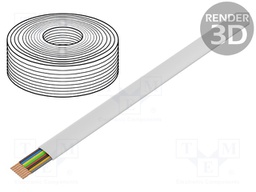 Wire: telecommunication cable; stranded; 8x28AWG; white; 100m