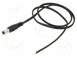 Cable; 2x0.5mm2; DC 5,5/2,5 plug; straight; black-gray,black