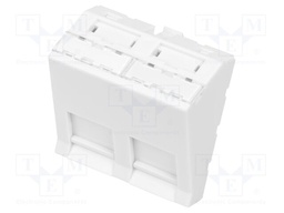 Adapter; Keystone,angled; white; Number of ports: 2; ABS; 45x45mm