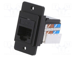 Coupler; DUALSLIM; Cat: 6a; Layout: 8p8c; IDC 8pin,RJ45 socket