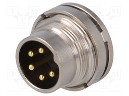 Connector: M16; male; for panel mounting,front side nut; IP67