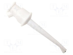 Clip-on probe; hook type; 5A; white; Contacts: beryllium copper