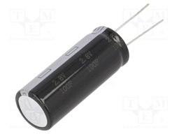 Capacitor: electrolytic; supercapacitor; 100F; 2.8VDC; ESR: 20mΩ