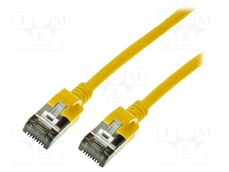 Patch cord; U/FTP; 6a; stranded; Cu; TPE; yellow; Len: 0.3m; 32AWG