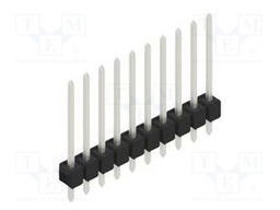 Connector: pin strips; pin header; male; PIN: 10; 2.54mm; THT; 1x10