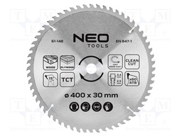 Circular saw; Ø: 400mm; Teeth: 60; cemented carbide; Øhole: 30mm