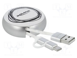 Cable; USB 2.0,rolled; USB A plug,USB B micro plug,USB C plug