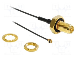 Cable; 100mm; IPEX MHF 1,RP-SMA female; black; with o-ring seal