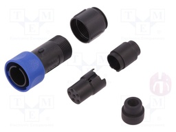 Connector: circular; plug; female; PIN: 6; w/o contacts; for cable