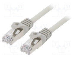Patch cord; S/FTP; 6a; solid; Cu; LSZH; grey; Len: 0.25m; 27AWG