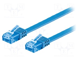 Patch cord; U/UTP; 6a; stranded; Cu; PVC; blue; Len: 7m; 32AWG