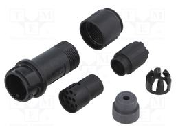 Connector: circular; plug; female; PIN: 10; w/o contacts; for cable