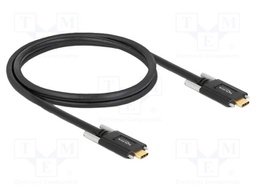 Cable; USB C plug,both sides; 1m; black; 24AWG,30AWG; 10Gbps