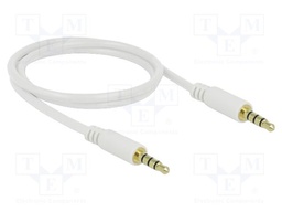Cable; Jack 3,5mm 4pin plug,both sides; 1m; Plating: gold-plated