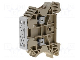 Splice terminal: rail; 2.5mm2; ways: 1; terminals: 2; beige; wemid