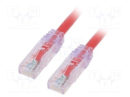 Patch cord; TX6A™ 10Gig,U/UTP; 6a; solid; Cu; PVC; red; Len: 5m