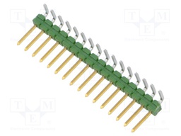 Pin header; pin strips; AMPMODU MOD II; male; PIN: 16; angled 90°