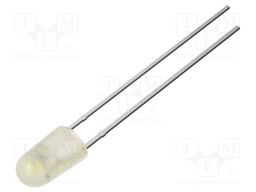 LED; white cold; oval; 3.9x3.1mm; 3000mcd; Front: convex; 2.9VDC