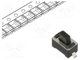 Microswitch TACT; SPST; Pos: 2; 0.05A/12VDC; SMT; 2.45N; 5.5mm