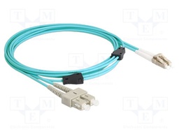 Fiber patch cord; OM3; LC/PC,SC/PC; 3m; 50/125um; LSZH; beige
