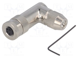 Connector: M8; female; PIN: 4; angled 90°; shielded; for cable; plug
