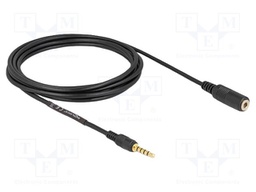 Cable; Jack 3.5mm 5pin socket,Jack 3,5mm 5pin plug; 1.8m; black