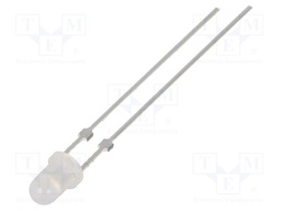 LED; red; 3mm; 1120÷1560mcd; 40°; Front: convex; 2.1÷2.6VDC