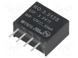 Converter: DC/DC; 1W; Uin: 2.97÷3.63V; Uout: 12VDC; Iout: 83mA; SIP4