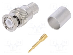 Plug; BNC; male; straight; 50Ω; crimped; for cable; teflon