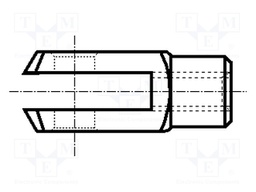 Fork joint; Øhole: 8mm; Thread: M8; Mat: steel; DIN: 71752; G: 32mm