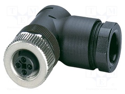 Connector: M12; plug; PIN: 4; 63V; angled; IP67; screw terminal; 12A
