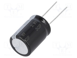 Capacitor: electrolytic; supercapacitor; 30F; 2.8VDC; ESR: 25mΩ