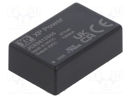 Isolated Board Mount DC/DC Converter, 2:1 Input, ITE, 1 Output, 6 W, 5 V, 1.2 A