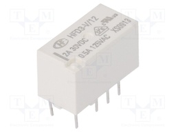 Relay: electromagnetic; DPDT; Ucoil: 12VDC; 0.5A/125VAC; 2A/30VDC